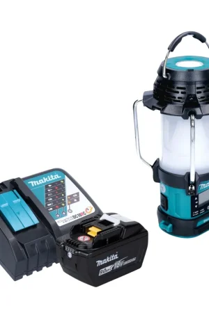 Paiement Sécurisé Radio sans fil Makita DMR 056 18 V FM DAB+ avec lanterne et lampe torche 360° IP65 + 1 batterie 9,0 Ah + chargeur