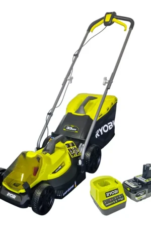 Affaire À Saisir Tondeuse à gazon sans fil Ryobi RLM18X33B40 18 V 33 cm (5133004306) + 1 batterie 4,0 Ah + chargeur