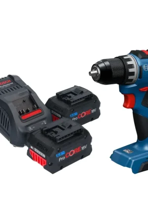 Perceuse-visseuse sans fil Bosch GSR 18V-52 Professional 18 V 70 Nm sans balais + 2 batteries ProCORE 5,5 Ah + chargeur Nouvelle Collection