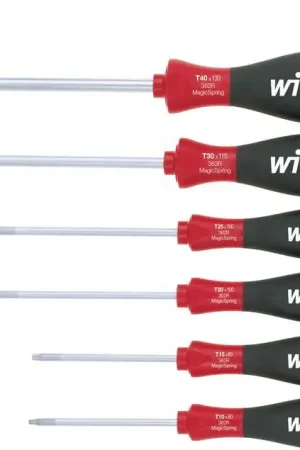 WIHA Jeu de tournevis MagicSpring 362R K6 SO 6 pièces TORX® ( 4000827754 ) Authentique