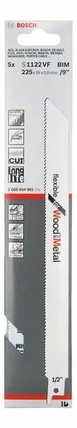 Bon Marché BOSCH Lame de scie sabre S 1122 VF longueur 225 mm largeur 19 mm ( 4000837547 )