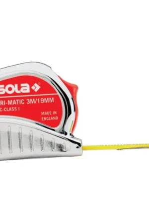 SOLA Mètre-ruban de poche TRI-MATIC L.5m, l. bande19mm jaune cl. précision I ( 4000855091 ) Prix Bas