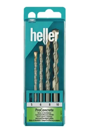 HELLER Jeu de forets à béton/pierre ISO5468 4 pièces ( 4000864360 ) Top Vente