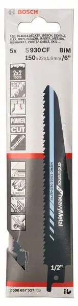 BOSCH Lame de scie sabre S 930 CF longueur 150 mm largeur 22 mm ( 4000909617 ) Meilleur Prix