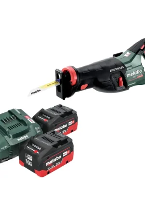 Super Prix Scie sabre à batterie Metabo SSEP 18 LT BL 18 V 32 mm sans balais + 2 batteries LiHD 10,0 Ah + chargeur