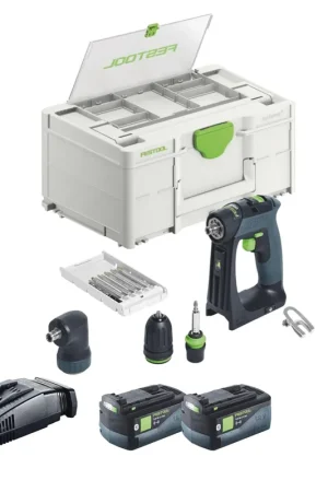 Festool CXS 18-Basic-Set Perceuse-visseuse sans fil 18 V 40 Nm Brushless + 2x batterie 5,0 Ah + chargeur rapide + Systainer Commander Maintenant