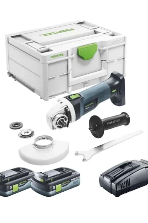 Prix Promo Festool AGC 18-125 EB-Basic Meuleuse d'angle sans fil 18 V 125 mm Brushless + 2x batterie 4,0 Ah + chargeur rapide + Systainer