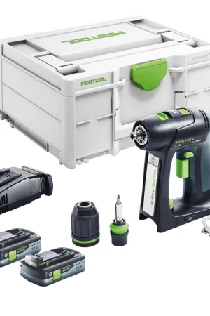 Retour Gratuit Festool C 18 Basic Perceuse-visseuse sans fil 18 V 45 Nm Brushless + 2x batterie 4,0 Ah + chargeur rapide + Systainer