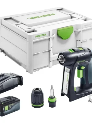 Super Prix Festool C 18 Basic Perceuse-visseuse sans fil 18 V 45 Nm Brushless + 1x batterie 5,0 Ah + chargeur rapide + Systainer