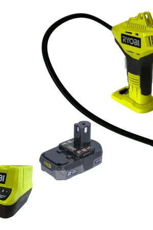 Must-Have Compresseur manuel à batterie RYOBI R18PI-120GJ 18 V 10,3 bar (5133005325) + 1x batterie 2,0 Ah + chargeur