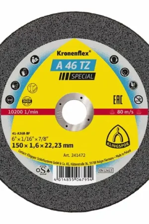 Offre Du Jour KLINGSPOR Disque à tronçonner A 46 TZ Special D150x1,6mm droit ( 8000353743 )
