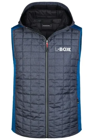 L-Boxx Gilet hybride en maille polaire pour homme - royal melange / anthracite melange taille M Remise