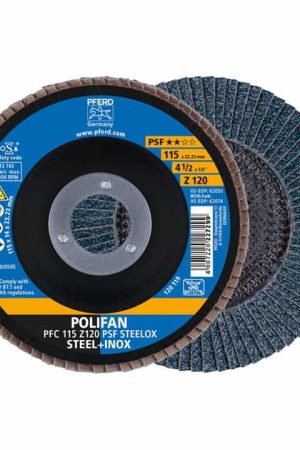 Offre Spéciale PFERD Disque à lamelles POLIFAN Z PSF STEELOX Ø 125 mm Granulométrie 120 conique ( 8000429641 )