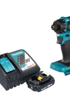 Makita DDF 083 RA1 Perceuse-visseuse sans fil 18 V 40 Nm 1/4'' Brushless + 1x batterie 2,0 Ah + chargeur Remise