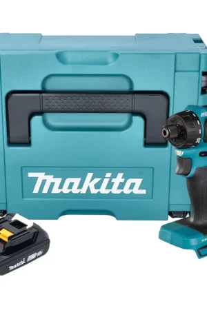 Soldes Makita DDF 083 A1J Perceuse-visseuse sans fil 18 V 40 Nm 1/4'' Brushless + 1x batterie 2,0 Ah + Makpac - sans chargeur