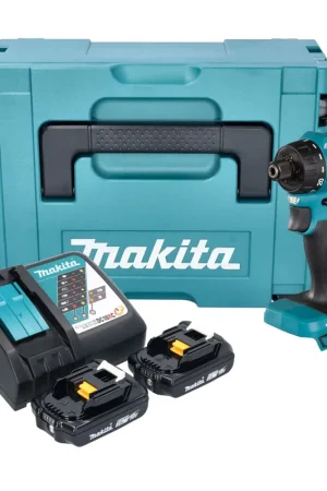 Makita DDF 083 RAJ Perceuse-visseuse sans fil 18 V 40 Nm 1/4'' Brushless + 2x batterie 2,0 Ah + chargeur + Makpac Pas Cher