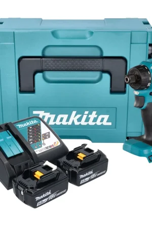 Dernier Modèle Makita DDF 083 RTJ Perceuse-visseuse sans fil 18 V 40 Nm 1/4'' Brushless + 2x batterie 5,0 Ah + chargeur + Makpac
