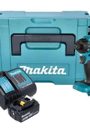 Makita DDF 083 ST1J Perceuse-visseuse sans fil 18 V 40 Nm 1/4'' Brushless + 1x batterie 5,0 Ah + chargeur + Makpac Promotion Saisonnière