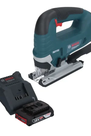 Nouvel Arrivage Bosch GST 18V-125 B Professional Scie sauteuse sans fil 18 V 125 mm Brushless + 1x batterie 2,0 Ah + chargeur