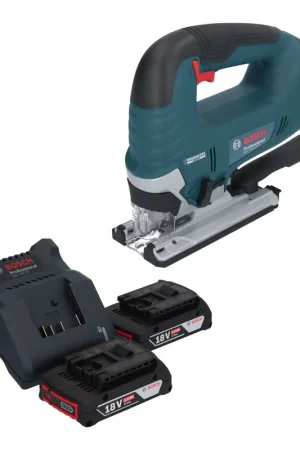 Promotion Saisonnière Bosch GST 18V-125 B Professional Scie sauteuse sans fil 18 V 125 mm Brushless + 2x batterie 2,0 Ah + chargeur