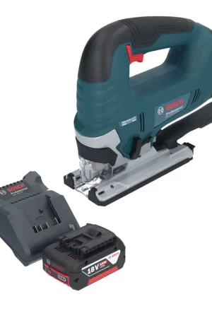 Promotion Scie sauteuse sans fil Bosch GST 18V-125 B Professional 18 V 125 mm Brushless + 1 batterie 5,0 Ah + chargeur