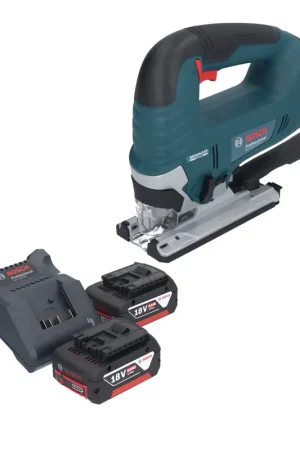 Retour Gratuit Scie sauteuse sans fil Bosch GST 18V-125 B Professional 18 V 125 mm Brushless + 2 batteries 5,0 Ah + chargeur