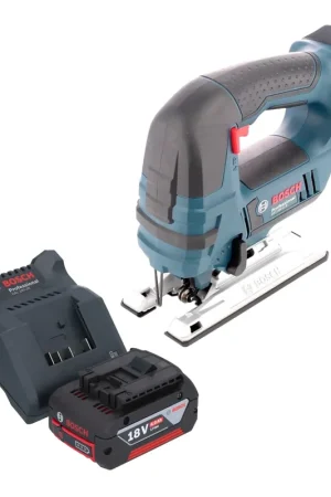 Scie sauteuse sans fil 18 V Bosch GST 18V-Li B Professional + 1x batterie 4,0 Ah + chargeur Authentique