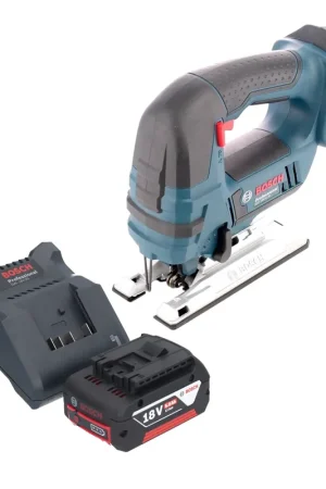 Satisfait Ou Remboursé Bosch GST 18V-Li B Professional Scie sauteuse sans fil 18 V + 1x batterie 5,0 Ah + chargeur