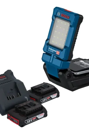Bosch GLI 18V-800 Professional Lampe sans fil 18 V 800 lm + 2x batterie 2,0 Ah + chargeur Offre Exclusive