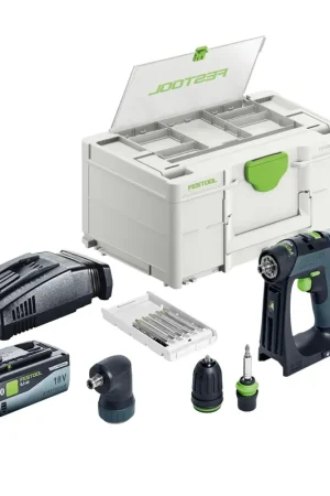Satisfait Ou Remboursé Festool CXS 18-Basic-Set Perceuse-visseuse sans fil 18 V 40 Nm Brushless + 1x batterie 8,0 Ah + chargeur rapide + Systainer