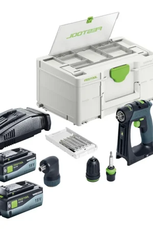 Nouvel Arrivage Festool CXS 18-Basic-Set Perceuse-visseuse sans fil 18 V 40 Nm Brushless + 2x batterie 8,0 Ah + chargeur rapide + Systainer