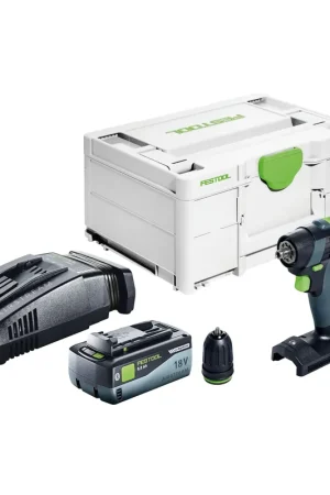 Vente Flash Festool TXS 18-Basic Perceuse-visseuse sans fil 18 V 40 Nm Brushless + 1x batterie 8,0 Ah + chargeur rapide + Systainer