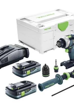 Affaire À Saisir Festool TDC 18/4 I-Basic Perceuse-visseuse sans fil 18 V 75 Nm Brushless + 2x batterie 4,0 Ah + chargeur rapide + Systainer