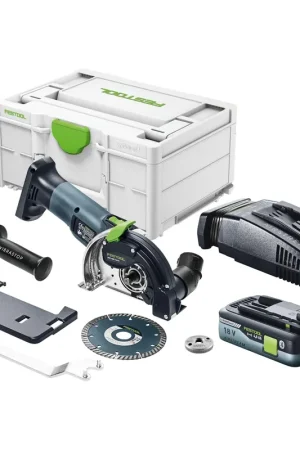 Seulement Aujourd'hui Festool DSC-AGC 18-125 FH EB-Basic Système de tronçonnage à main libre sans fil 18 V 125 mm Brushless + 1x batterie 4,0 Ah + chargeur rapide + Systainer