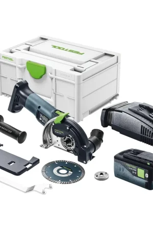 Festool DSC-AGC 18-125 FH EB-Basic Système de tronçonnage à main libre sans fil 18 V 125 mm Brushless + 1x batterie 5,0 Ah + chargeur rapide + Systainer Haute Qualité