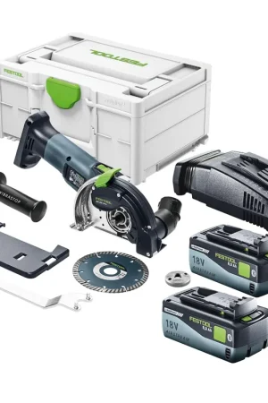 Satisfait Ou Remboursé Festool DSC-AGC 18-125 FH EB-Basic Système de tronçonnage à main libre sans fil 18 V 125 mm Brushless + 2x batterie 8,0 Ah + chargeur rapide + Systainer