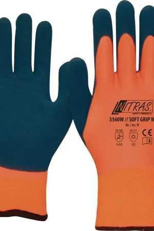 Prix Promo Gants de protection anti-froid NITRAS SOFT GRIP W taille 8 orange/bleu foncé ( 8000235056 )