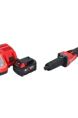 Petit Prix Meuleuse droite à batterie Milwaukee M18 FDGRB-401 18 V 50 mm sans balais + 1x batterie 4,0 Ah + chargeur