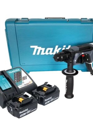 Vente Directe Makita DHR 202 RFW Marteau perforateur sans fil 18 V 20 mm 2,0 J blanc + 2x batterie 3,0 Ah + chargeur + coffret
