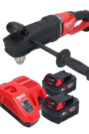 Petit Prix Perceuse d'angle sur batterie Milwaukee M18 FRAD2-402 18 V 122 Nm sans balai + 2x batteries 4,0 Ah + chargeur