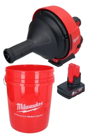Appareil de nettoyage de tuyaux sur batterie Milwaukee M12 BDC6-601C 12 V + 1x batterie 6,0 Ah + spirale + seau - sans chargeur Meilleur Choix