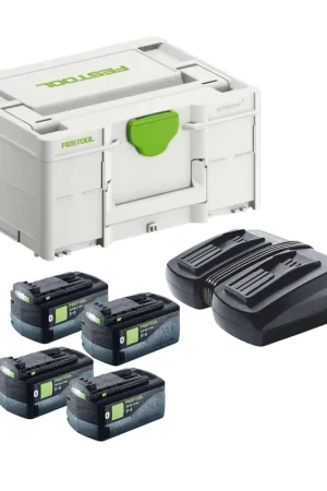 Festool Energie-Set SYS 18V 4x5,0/TCL 6 DUO ( 577709 ) 4x batterie 5,0 Ah + TCL 6 DUO chargeur + Systainer Réduction