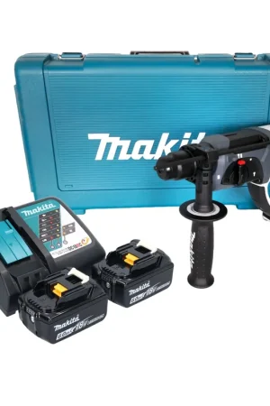 Makita DHR 202 RGW Marteau perforateur sans fil 18 V 20 mm 2,0 J blanc + 2x batterie 6,0 Ah + chargeur + coffret Prix Bas