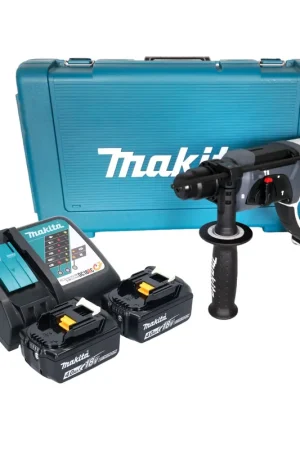Seulement Aujourd'hui Makita DHR 202 RMW Marteau perforateur sans fil 18 V 20 mm 2,0 J blanc + 2x batterie 4,0 Ah + chargeur + coffret