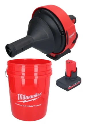 Appareil de nettoyage de tuyaux sur batterie Milwaukee M12 BDC6-501C 12 V + 1x batterie 5,0 Ah + spirale + seau - sans chargeur Offre Limitée