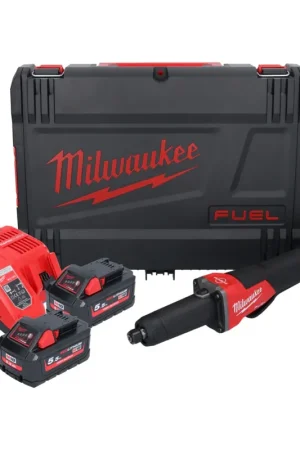 Offre Du Jour Meuleuse droite à batterie Milwaukee M18 FDGROVPDB-552X 18 V brushless + 2x batterie 5,5 Ah + chargeur + boîtier HD
