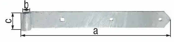 Soldes GAH Paumelle de volet largeur 60 mm longueur 1400 x 60 mm épaisseur 8 mm ( 3000200220 )
