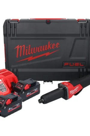 Meuleuse droite à batterie Milwaukee M18 FDGROVPDB-802X 18 V brushless + 2x batterie 8,0 Ah + chargeur + boîtier HD Vente Directe