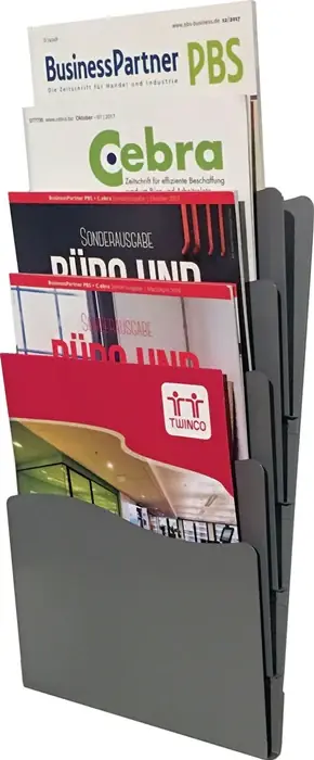 Commander Maintenant Porte-brochures ( 9000493721 ) H430xL240xPmm Métal argenté