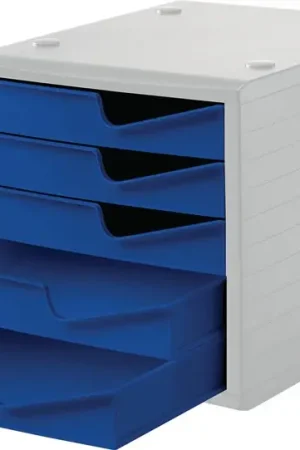 Achetez Aujourd'hui Boîte de rangement styro ( 9000493474 ) 5 tiroirs gris/bleu